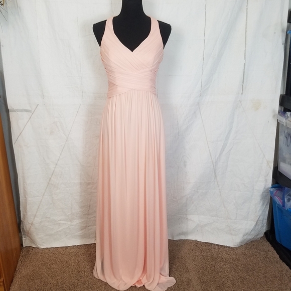Davids bridal Bellini special occasion criss cross back halter dress size 4 - Picture 3 of 14